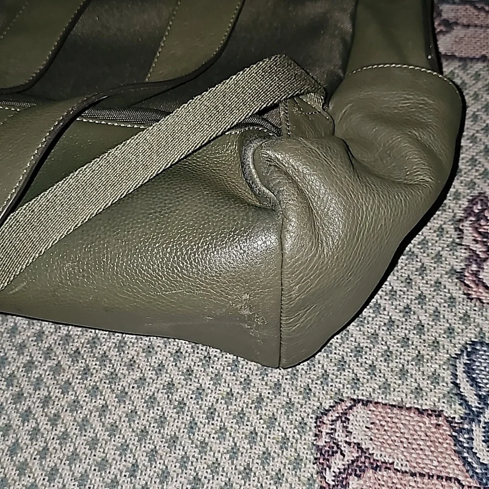 Henri Bendel New York bag backpack olive green leather bagpack